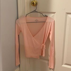 pink wrap shirt